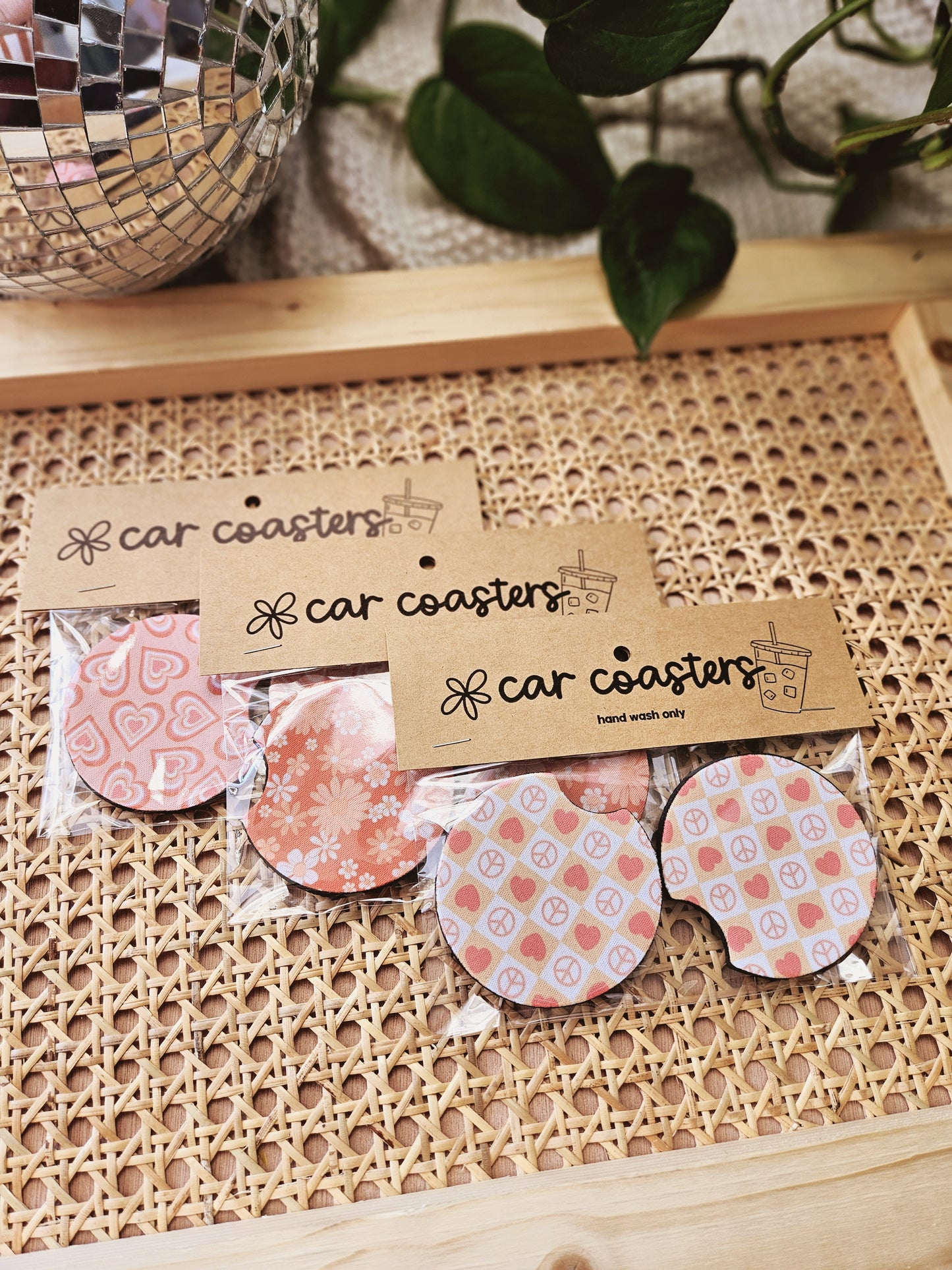 Valentine's Day Car Coaster set